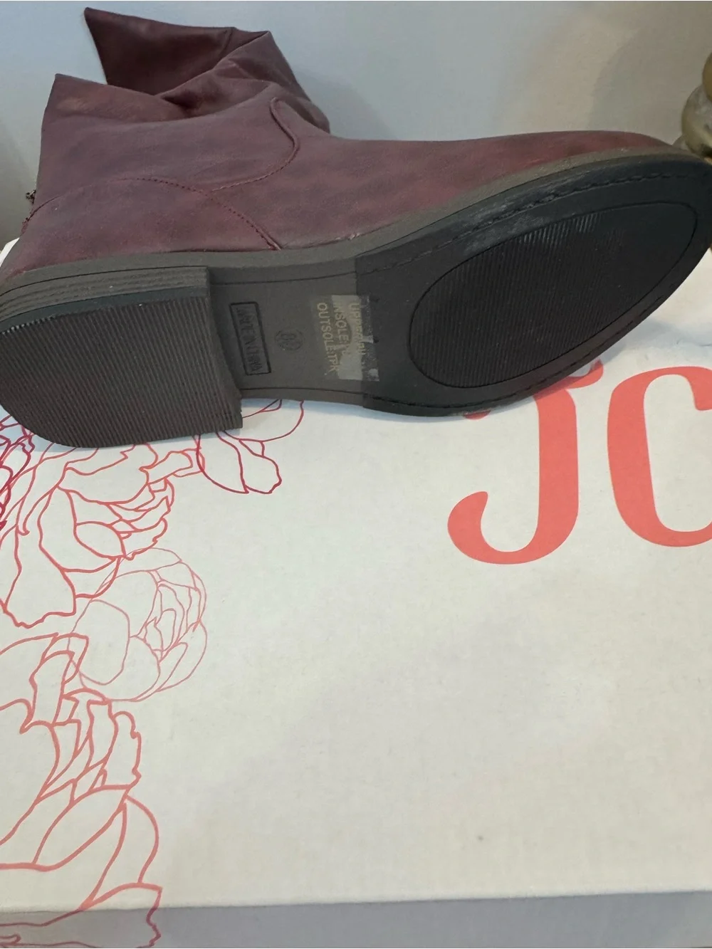 Juicy Couture Burgundy Over-the-Knee Buckle Riding Boots